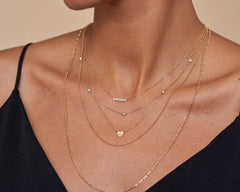 Morgan Baguette Zig Zag Bar Necklace