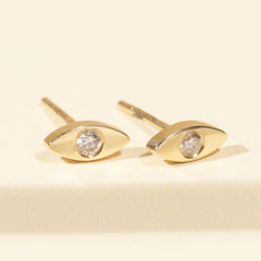 Nina Evil Eye Petite Diamond Bezel Stud Earrings