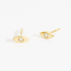Nina Evil Eye Petite Diamond Bezel Stud Earrings