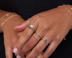 Phoebe Diamond Baguette 6 Bezels Ring