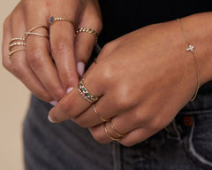 Phoebe Diamond Baguette 6 Bezels Ring