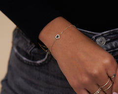 Sylvia Halo Black Heart Bracelet