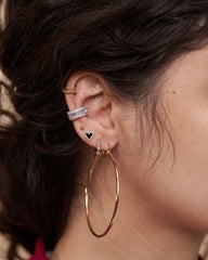 Sylvia Halo Black Heart Stud Earrings