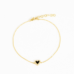 Sylvia Halo Black Heart Bracelet