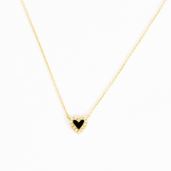 Sylvia Halo Black Heart Necklace