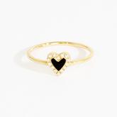 Sylvia Halo Black Heart Ring