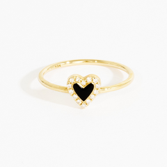 Sylvia Halo Black Heart Ring