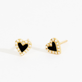 Sylvia Halo Black Heart Stud Earrings