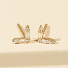 Tiffany Baguette Chevron Arrow Stud Earrings