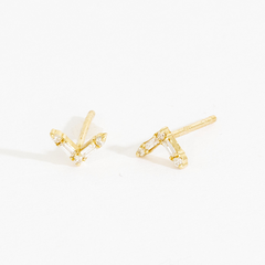 Tiffany Baguette Chevron Arrow Stud Earrings