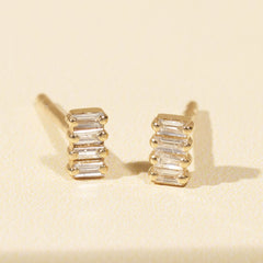 Tonya Mini Baguette Stud Earrings