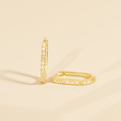 Xandra Pave Paperclip Link Huggie Hoops