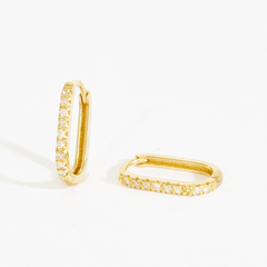 Xandra Pave Paperclip Link Huggie Hoops