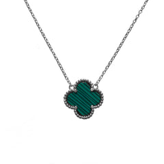 Flora Bezel Large Malachite Necklace