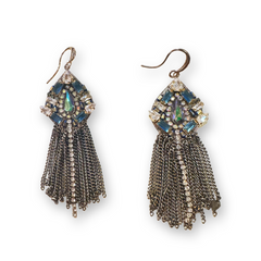Krista Crystal Tassel Statement Earrings