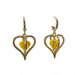 Heart 3D Color Charm Hoop Huggies