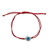 Evil Eye Mother of Pearl Round Red Thread Bracelet