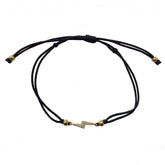 Lightning Bolt Pave Black Thread Bracelet