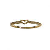 Tiny Heart Outline Partial Pave Ring