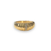 Gold Filled Striped Dome Sparkle Ring