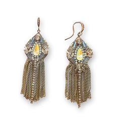 Krista Crystal Tassel Statement Earrings