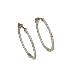 French Clasp Small 1.2 ” Pave Hoops