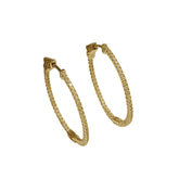 French Clasp Small 1.2 ” Pave Hoops