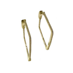 Square Sparkle Outline French Clasp Hoops
