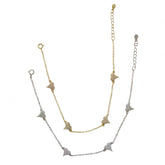 Pointed Heart Pave Station Bracelet