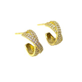 Sterling Silver X Sparkle Huggie Hoops