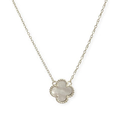Flora Bezel Mother of Pearl Medium Necklace