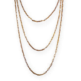 18K Gold Filled Triple Layered Paperclip Chain Necklace