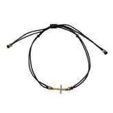Sparkle Cross Black Thread Bracelet