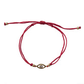 Evil Eye Bezel Red Thread Bracelet