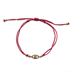 Evil Eye Bezel Red Thread Bracelet