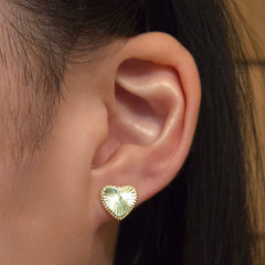 Gold Filled Ridged Flat Heart Stud