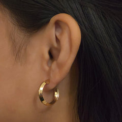 18K Gold Filled Edged Hoops