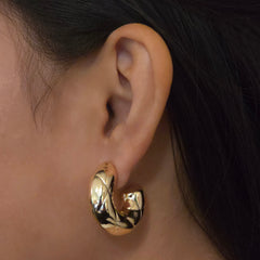 Gold Filled Pattern Tube Hoops