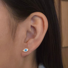 Gold Filled Evil Eye Stud Earrings