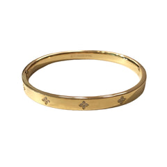 Stainless Steel Flora Thick Bangle