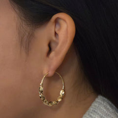 18K Gold Filled Endless Beaded Hoops