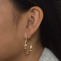 18K Gold Filled Endless Beaded Hoops