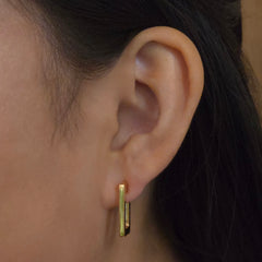 Gold Filled Rectangle Hoops