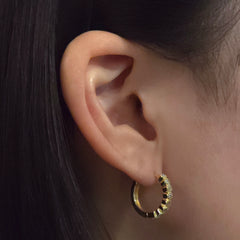 Gold Filled Diamond Cut Pave Huggies