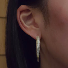 18K Gold Filled Heart Pave Hoops