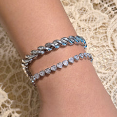 Gold Filled Unisex Twist Tennis Bracelet