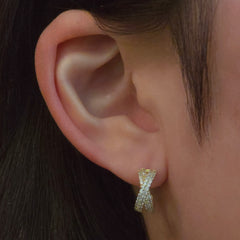 Sterling Silver X Sparkle Huggie Hoops