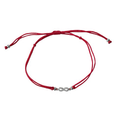 Tiny Infinity Pave Red Thread Bracelet