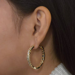 Gold Filled Geometric Heart Bezel Hoops