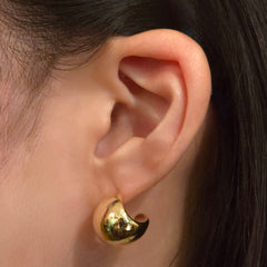 18K Gold Filled Crescent Hoop Studs